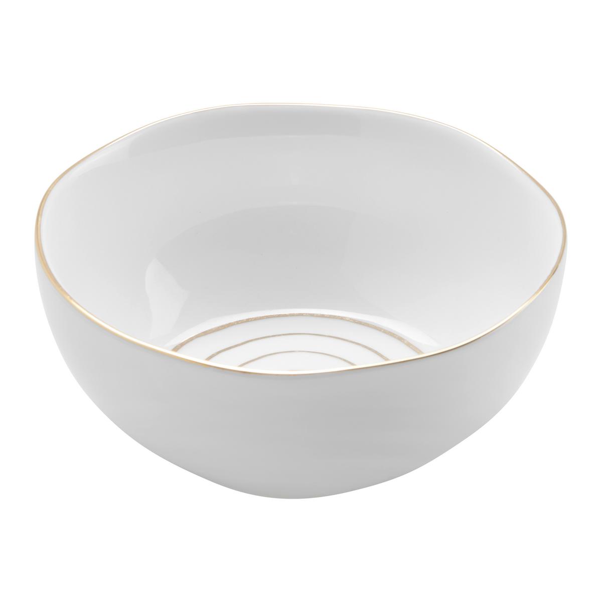 MISKA NA CEREÁLIE ONIX - biela/zlatá, Modern, keramika (15/7cm) - Mömax