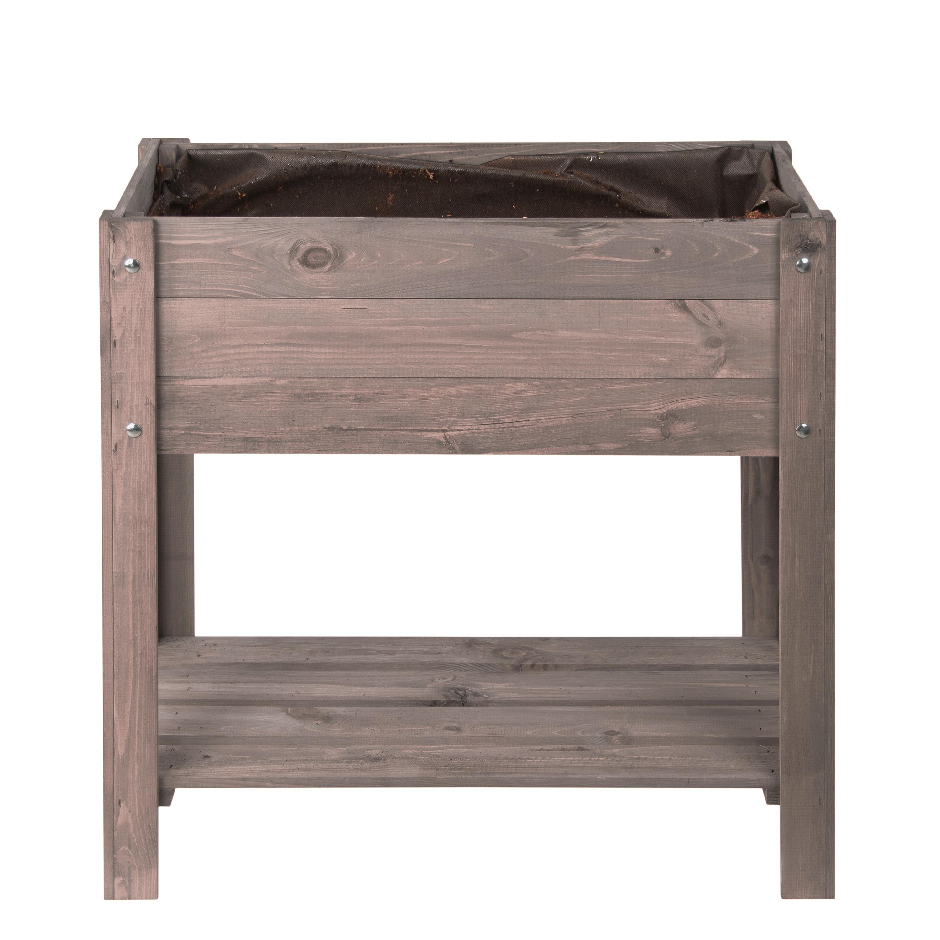 Hochbeet Echtholz Kiefer 80,5x78,5x40 Cm Anthrazit - Anthrazit, Basics, Holz (80,5/78,5/40cm)