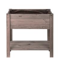 Hochbeet Echtholz Kiefer 80,5x78,5x40 cm Anthrazit - Anthrazit, Basics, Holz (80,5/78,5/40cm)