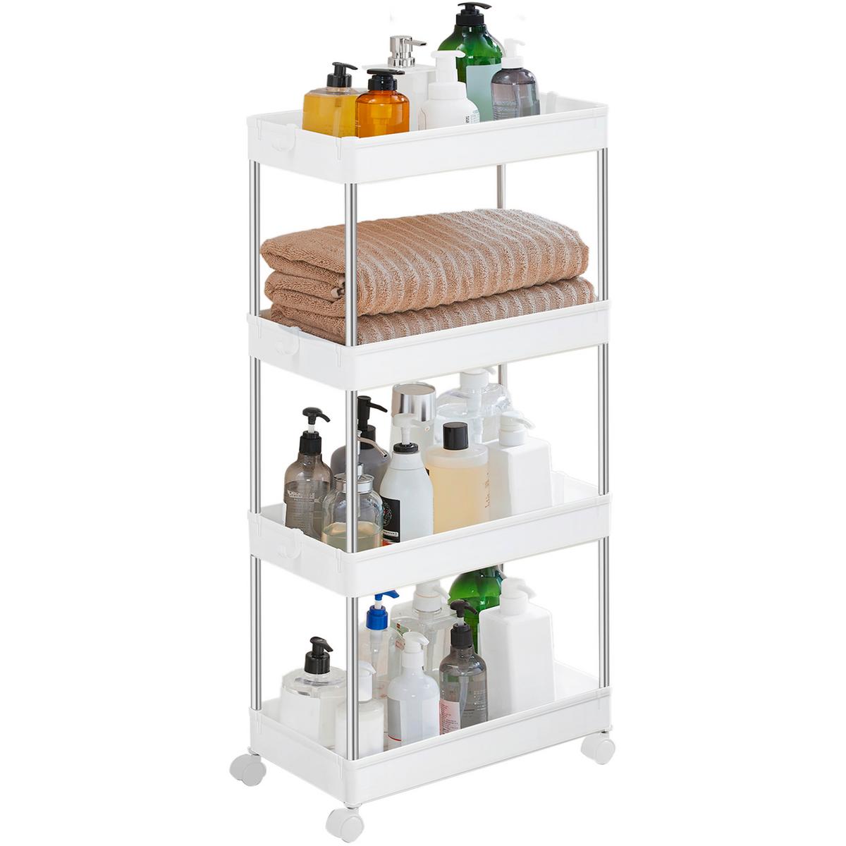 Servierwagen Weiß B: 42 Cm - Weiß, Basics, Kunststoff/Metall (42/86/23,6cm)