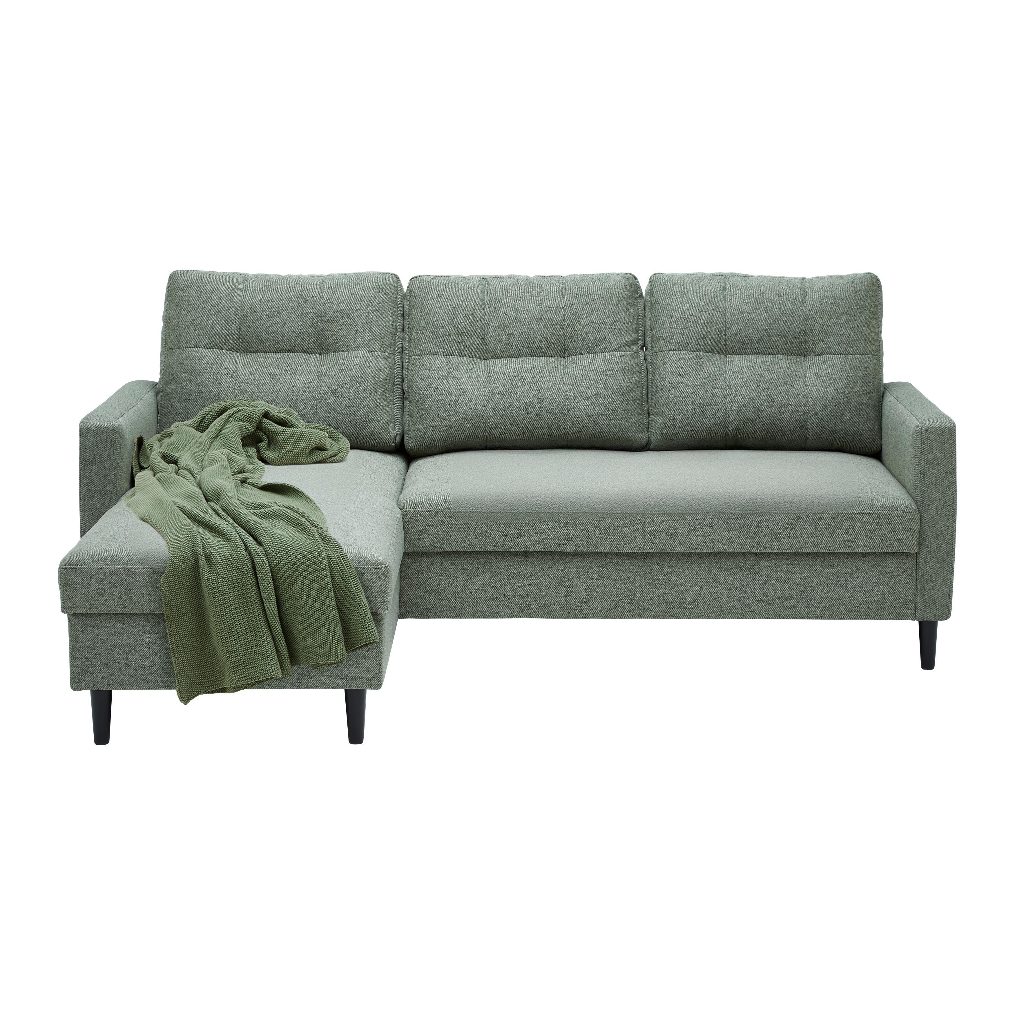 Sedací souprava BERGEN, oboustranná, mátově zelená - mátově zelená, Moderní, kov/dřevo (192/82/138cm) - Based