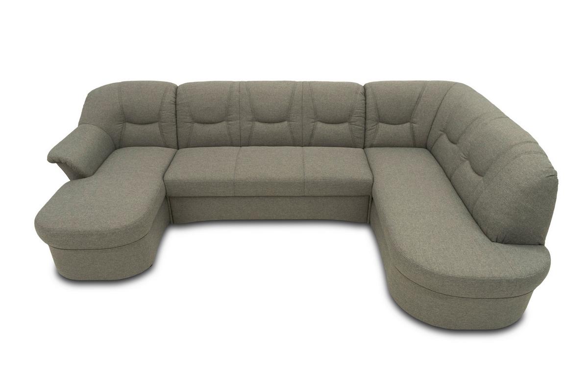 Wohnlandschaft Sarafina Grau Mikrofaser - Graubraun/Schwarz, KONVENTIONELL, Textil (146/295/180cm) - MID.YOU