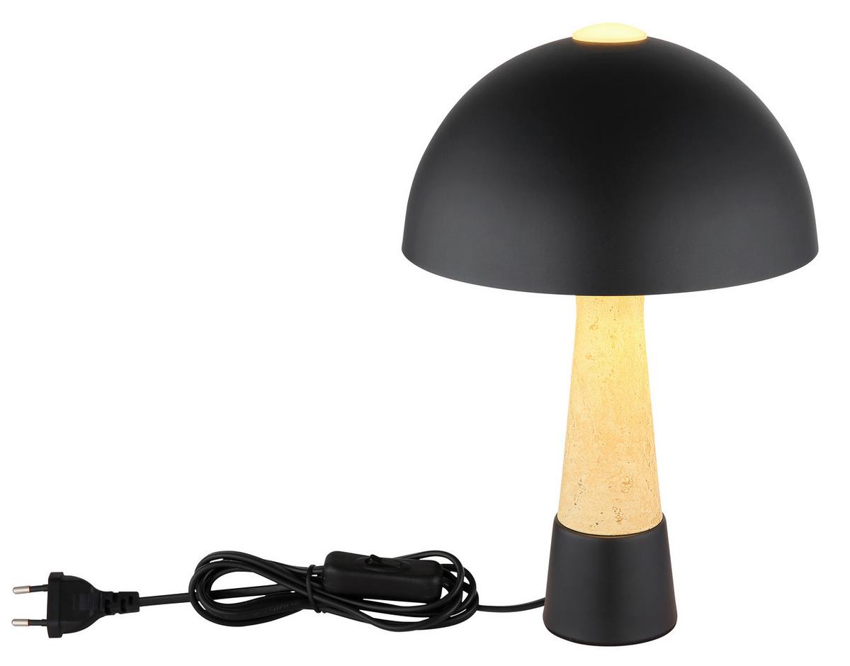 Tischleuchte Exkl. 1xe27, 40w - Beige/Schwarz, Design, Kunststoff/Metall (25/36,5cm) - Globo