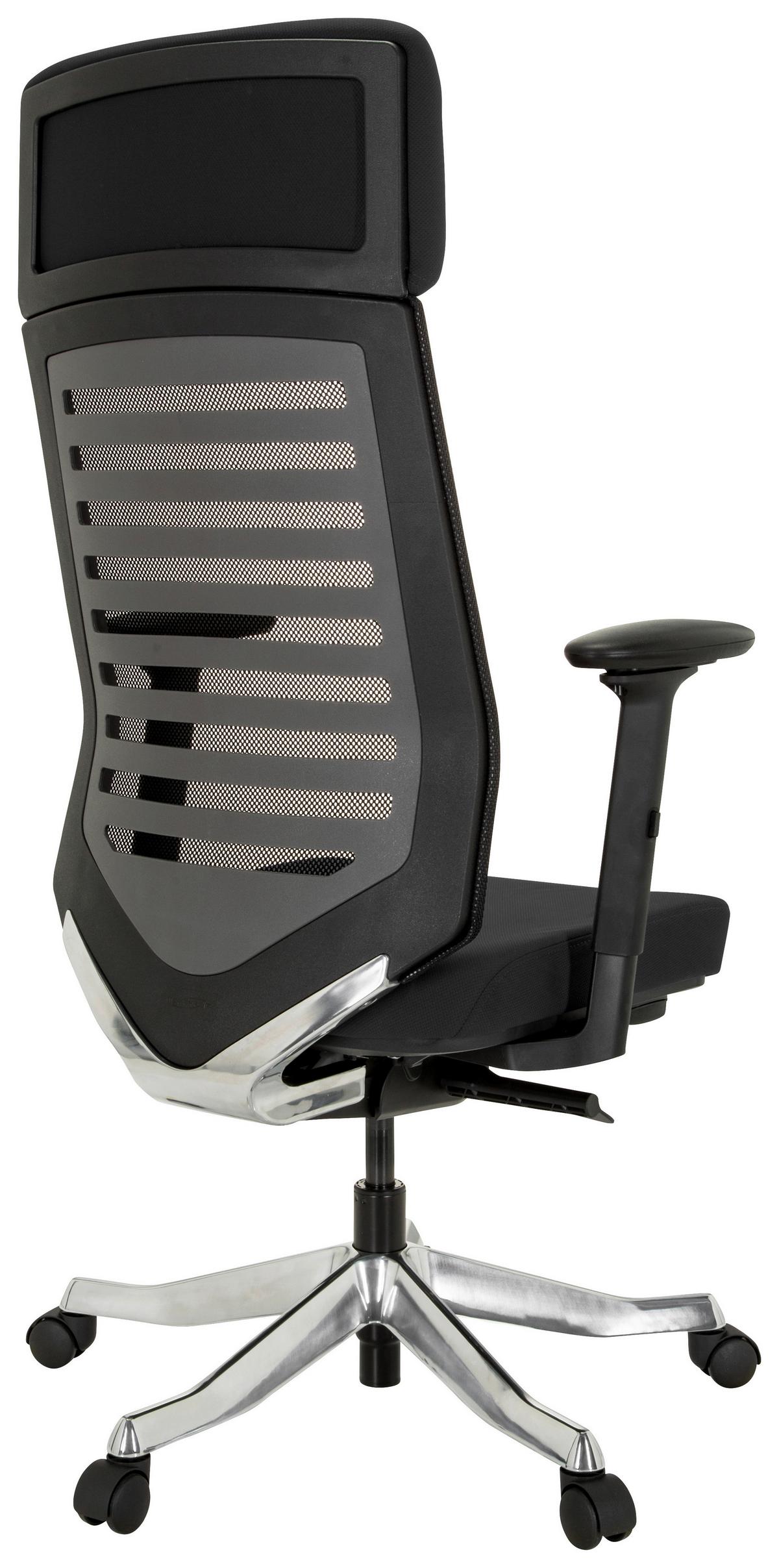 Drehstuhl Asgon Schwarz - Alufarben/Schwarz, MODERN, Kunststoff/Textil (68/119/55cm) - MID.YOU