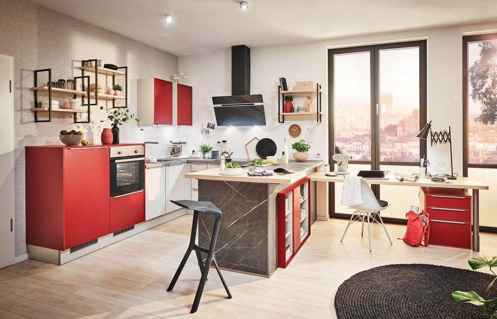 Einbauküche Pn 225 Frei Planbar Modernes Design - Eichefarben/Anthrazit, Holzwerkstoff - Pino