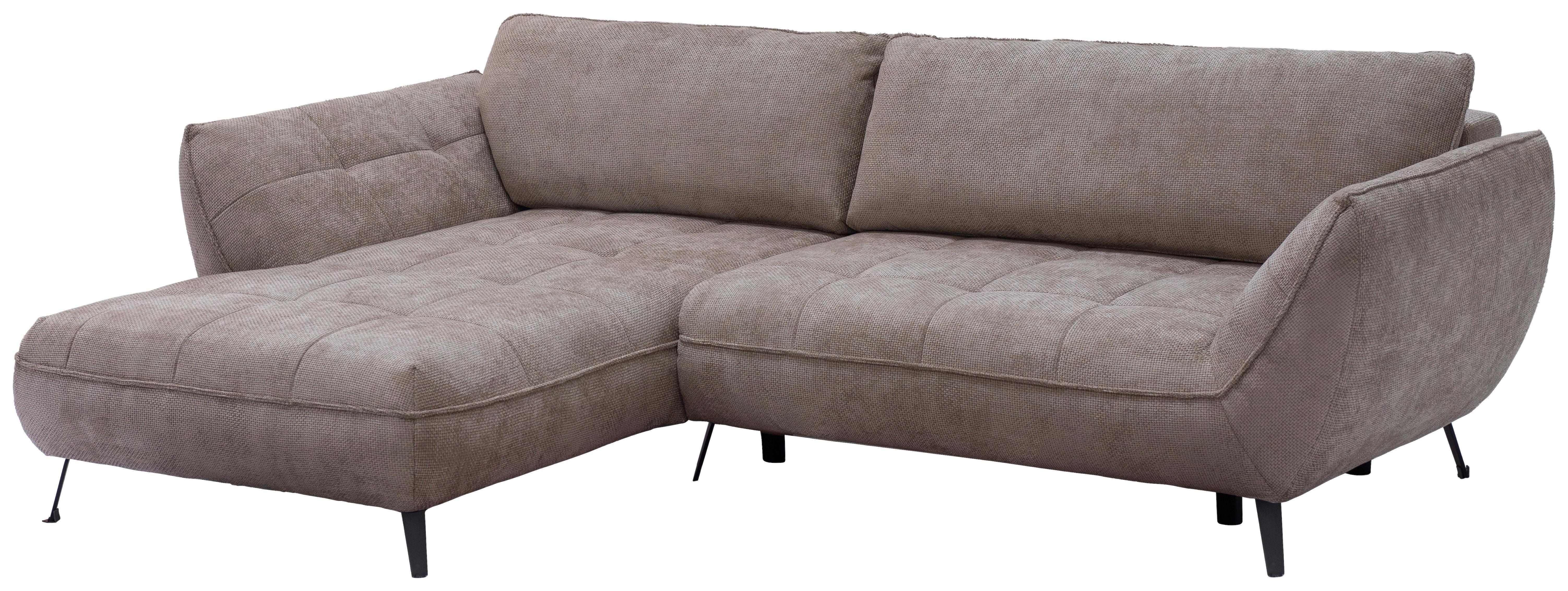 Ecksofa Samoa Hellbraun S: 187x282 cm - Hellbraun/Schwarz, Design, Textil (187/282cm) - Livetastic