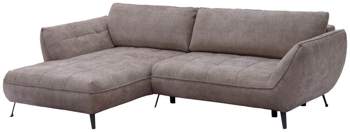 Ecksofa Samoa Hellbraun S: 187x282 Cm - Hellbraun/Schwarz, Design, Textil (187/282cm) - Livetastic