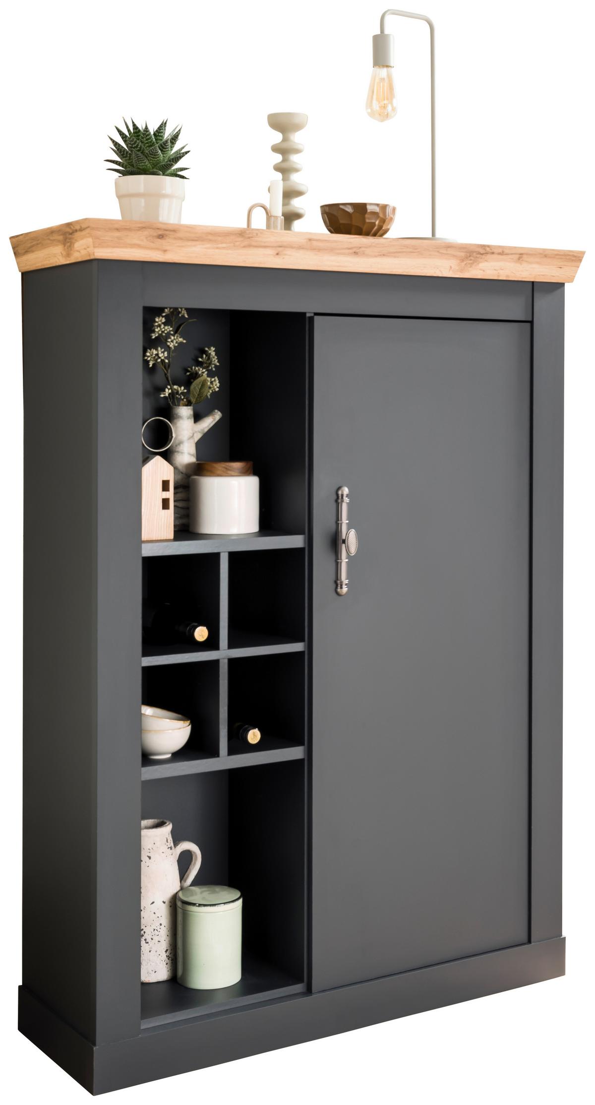 Highboard Catania Anthrazit/Eiche Dekor B: 107cm - Anthrazit/Eiche Wotan, Design, Holzwerkstoff (107/146/38cm) - MID.YOU