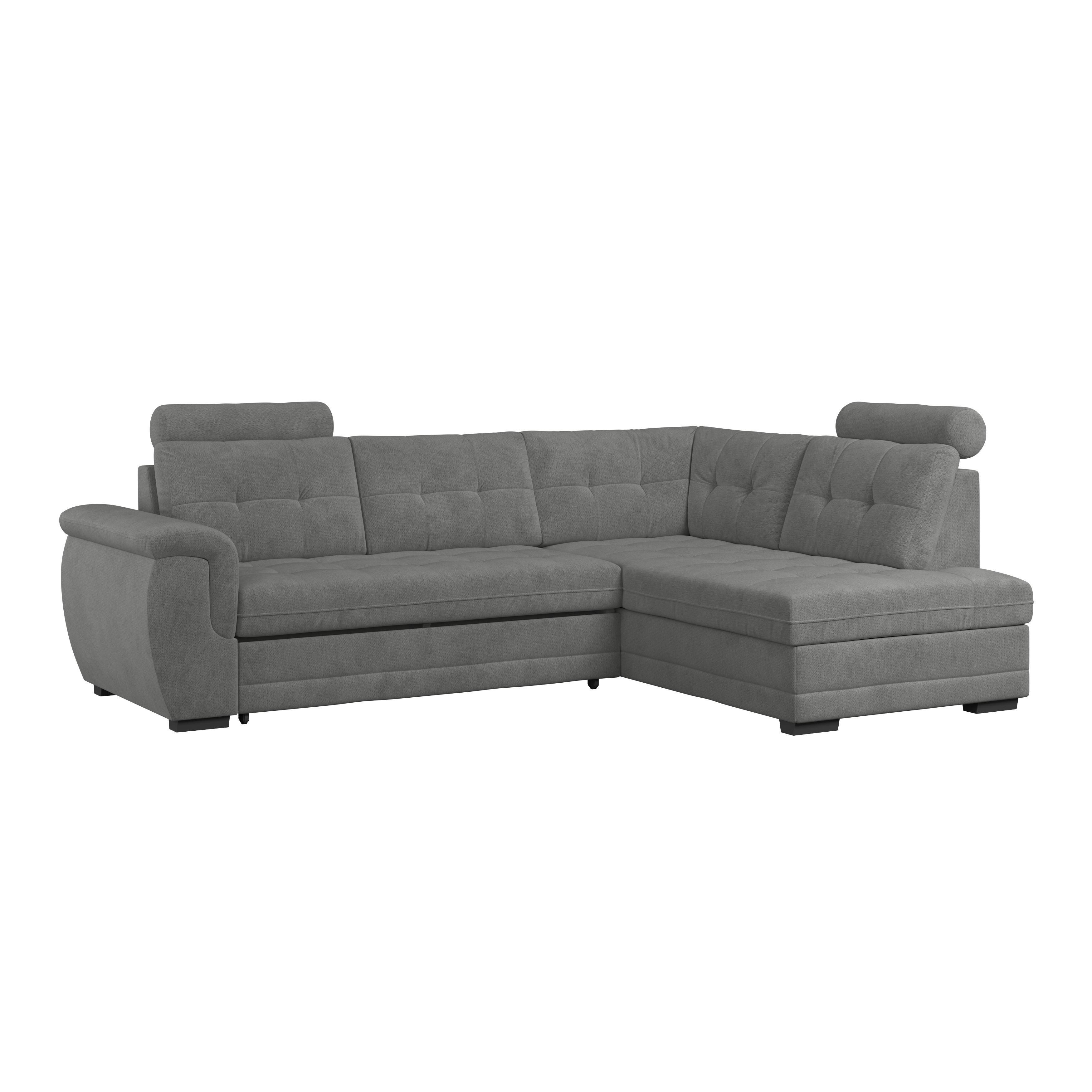 Ecksofa mit Schlaffunktion Falco new Braun 251x183 cm - Schwarz/Braun, KONVENTIONELL, Textil (251/183cm) - Ondega