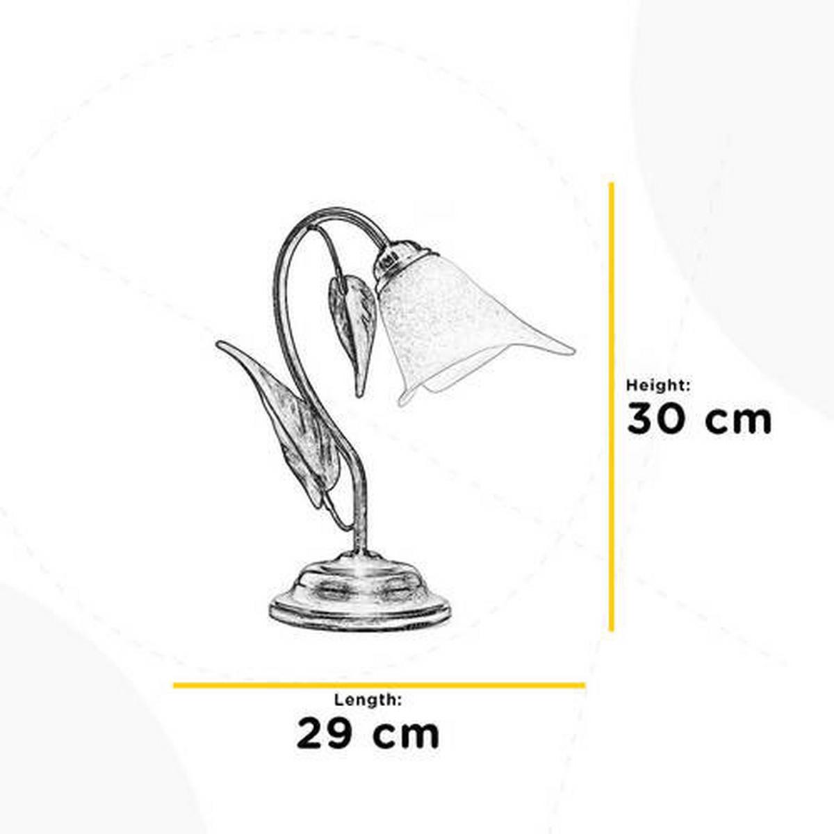 Tischleuchte 4620/L - Bronzefarben/Olivgrün, Natur, Glas/Metall (29/30/20cm)