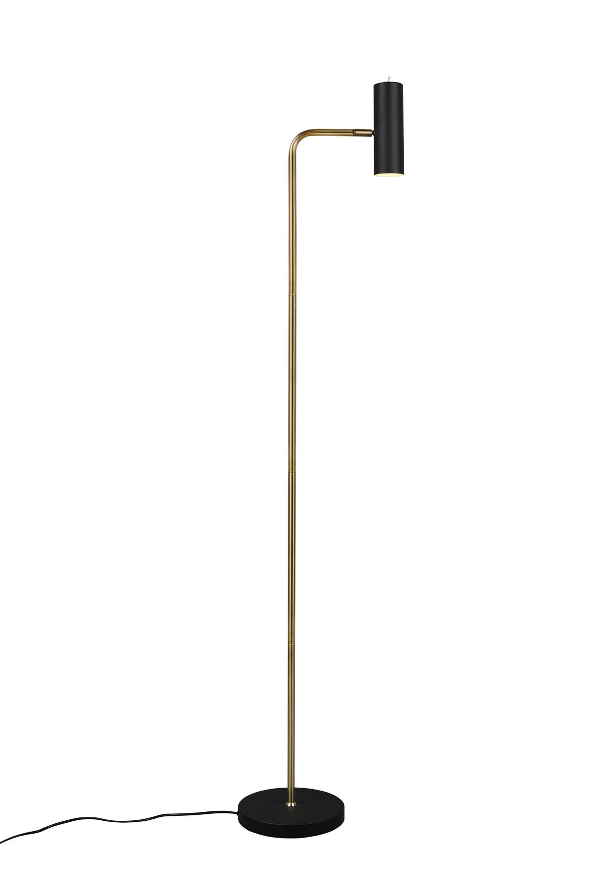 Stehlampe Marley mit Schalter Messingfarben/Schwarz - Messingfarben/Goldfarben, Design, Metall (151/23/39cm) - Trio Leuchten