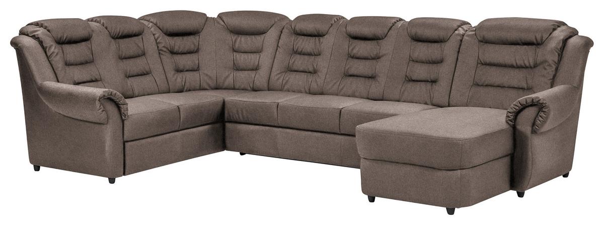 Wohnlandschaft Boston Taupe Chenille - Taupe/Schwarz, KONVENTIONELL, Textil (216/333/165cm) - Livetastic