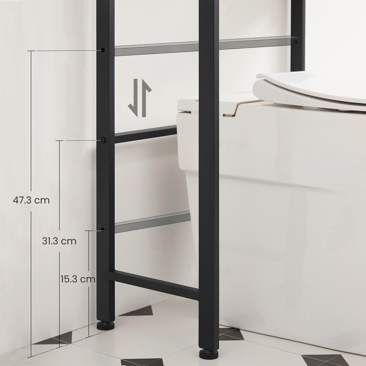 Waschmaschinenschrank Bts002b01v1 - Schwarz/Braun, Trend, Holzwerkstoff/Metall (63/165/25cm) - MID.YOU