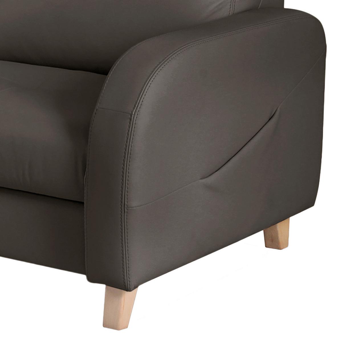 Ecksofa Compact Dunkelbraun B: 168x227 Cm - Dunkelbraun/Buchefarben, Design, Leder/Textil (168/227cm) - Livetastic