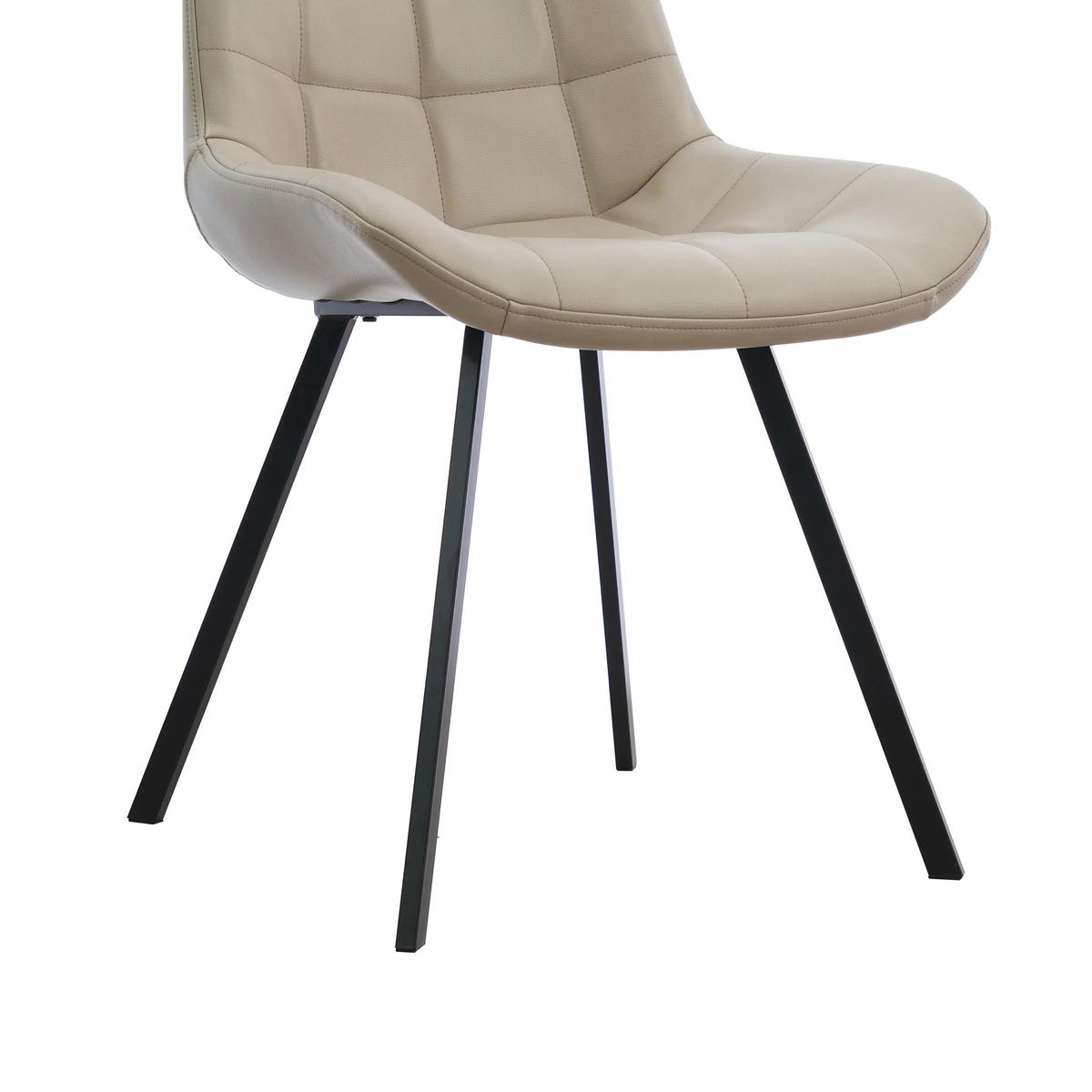 Stuhl Fritz Schwarz/Beige B: 54 cm - Beige/Schwarz, MODERN, Textil/Metall (54/86/62cm) - MID.YOU