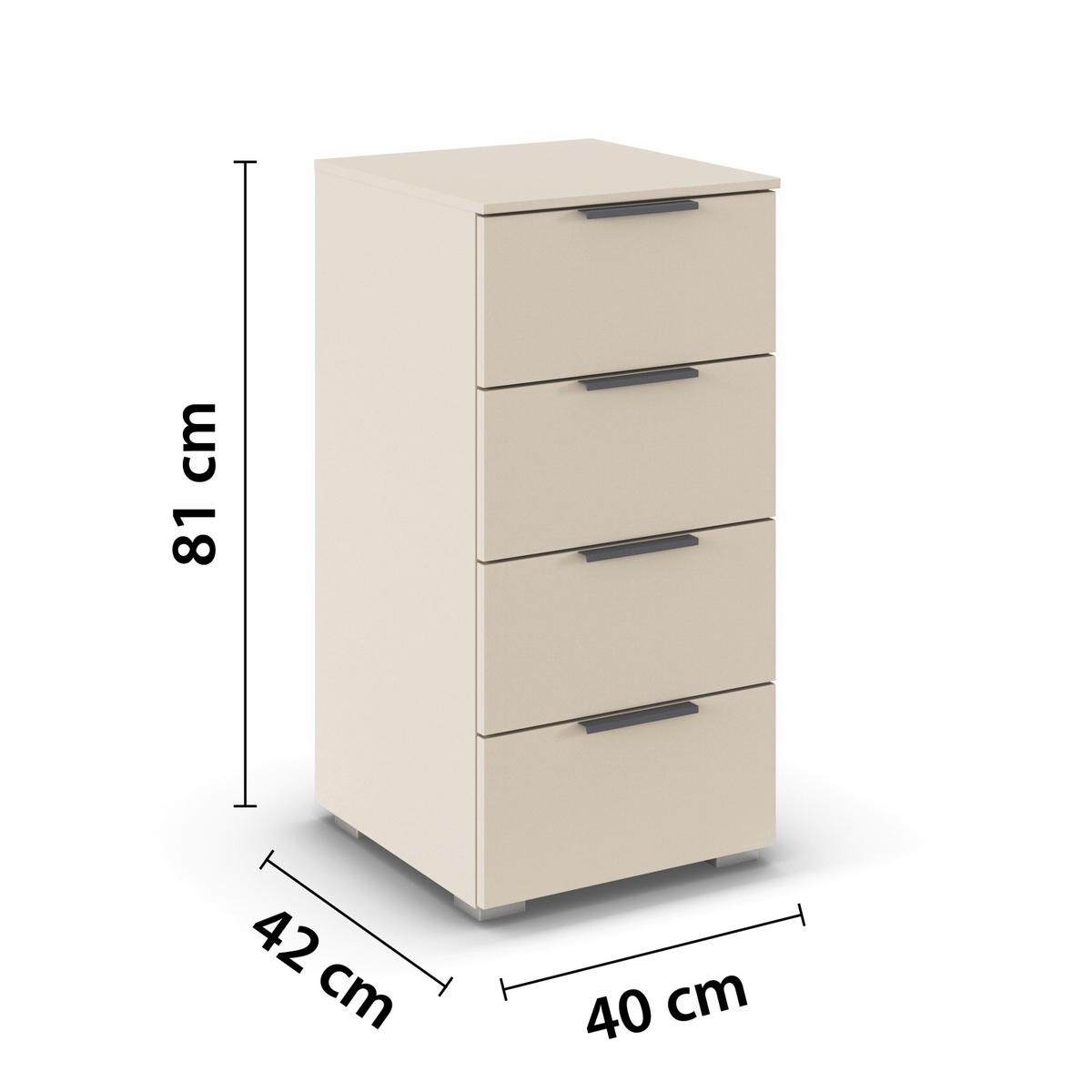 Kommode Alabama Super Champagnerfarben, B: 40cm - Champagner, Trend, Holzwerkstoff (40/81/42cm)