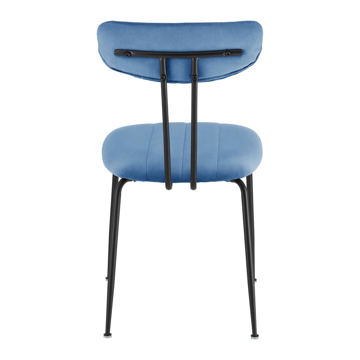 Jídelní židle TYLOR modrá - modrá/černá, Moderní, kov/dřevo (45/85/58cm) - Modern Living