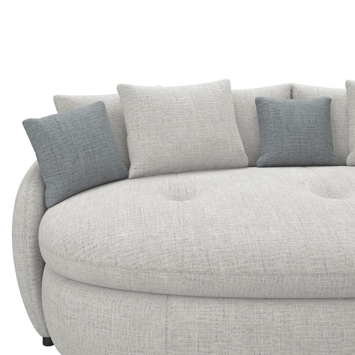 MEGA pohovka ARUBA 2, strieborná/antracitová ženilka - čierna/svetlosivá, Trend, textil/plast (238/80/140cm) - Luca Bessoni