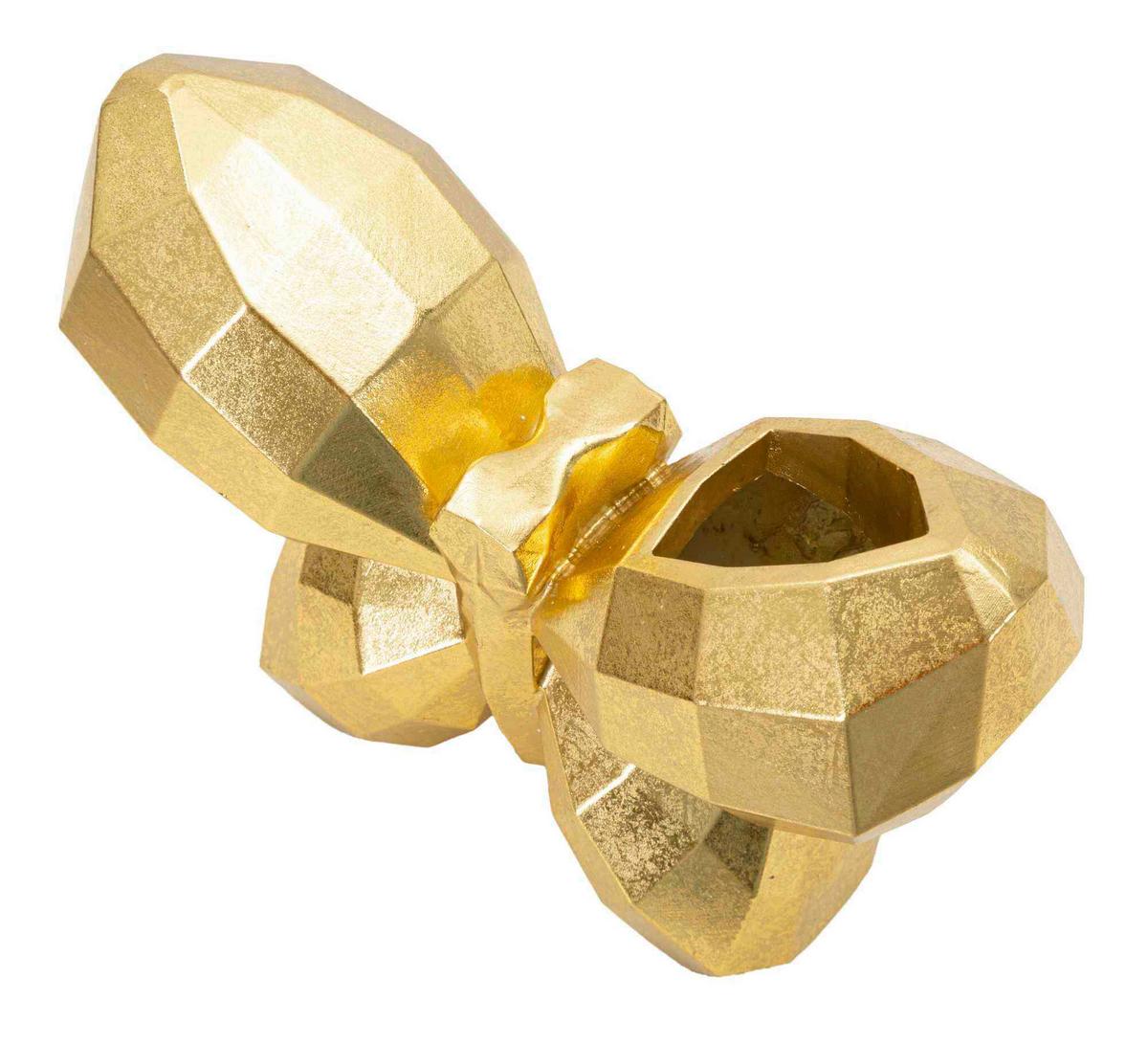 Vase Butterfly Gold Goldfarben B: 22,5 cm - Goldfarben, Basics, Kunststoff (22.5/15/8cm)