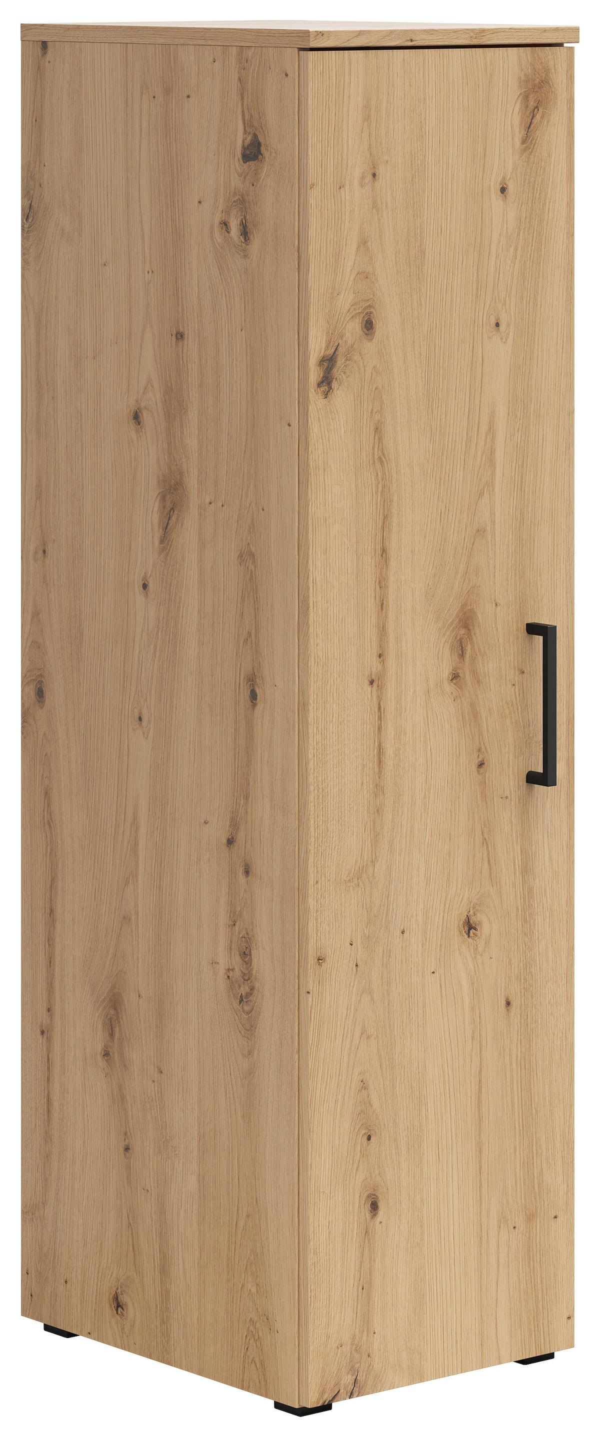 Skriňa CABINET š: 30 cm - čierna/dub artisan, Modern, kompozitné drevo/plast (30/115/40cm)