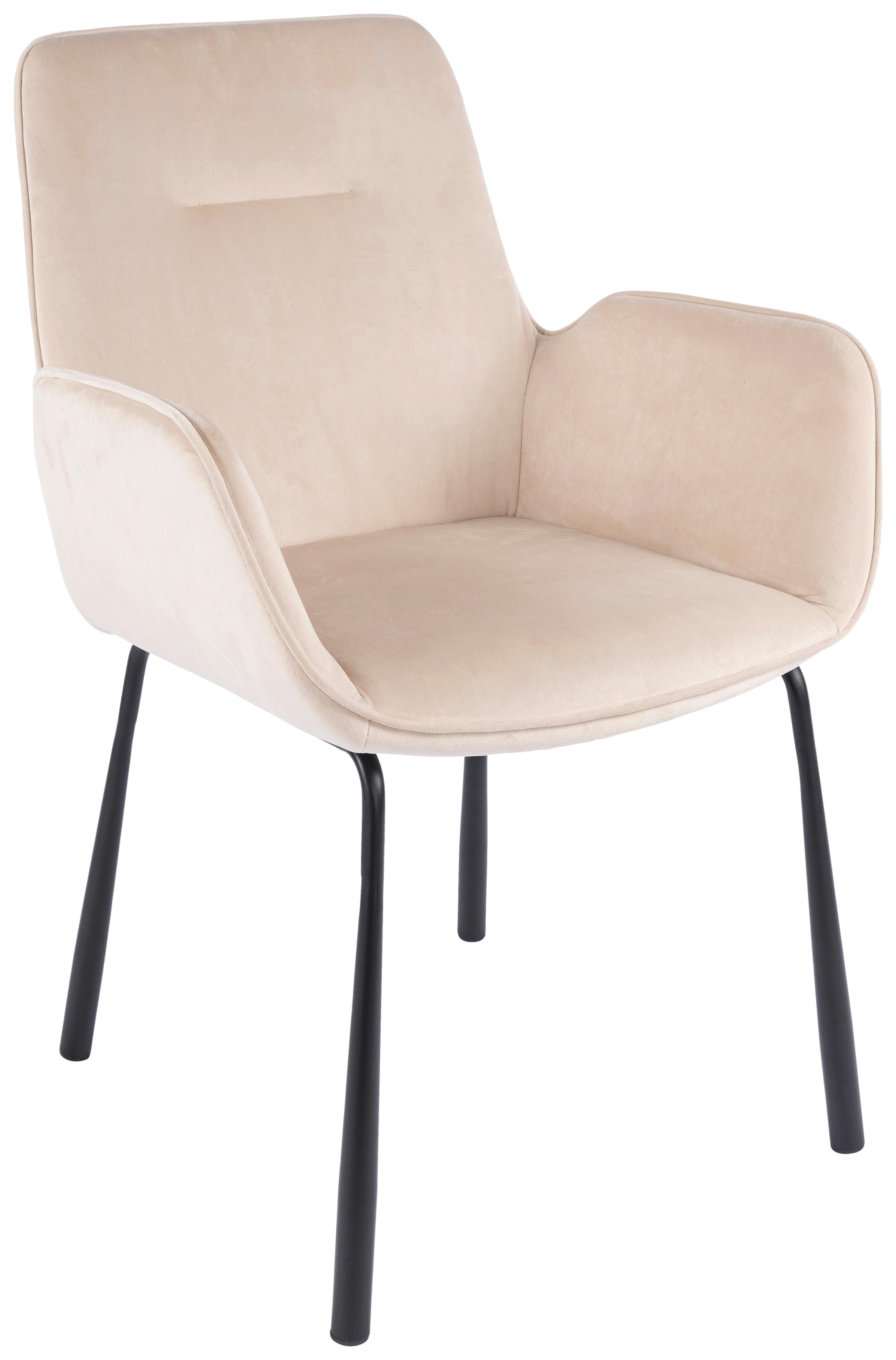 ŽIDLE S PODRUČKAMI ELIOT 125 - černá/krémová, Moderní, kov/textil (57/87/58,5cm) - MID.YOU