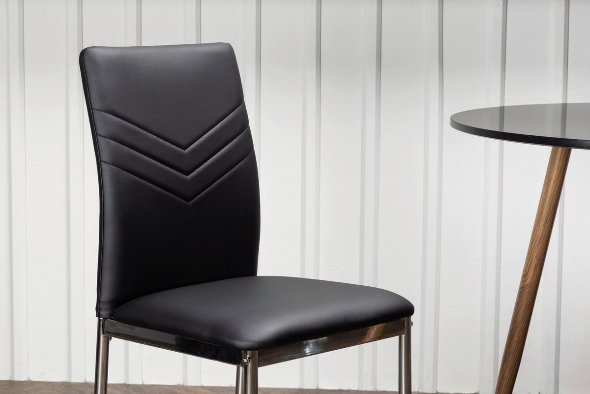 Stuhl Lily Schwarz/Chromfarben B: 40 cm - Chromfarben/Schwarz, MODERN, Textil/Metall (40/89/43cm) - Livetastic