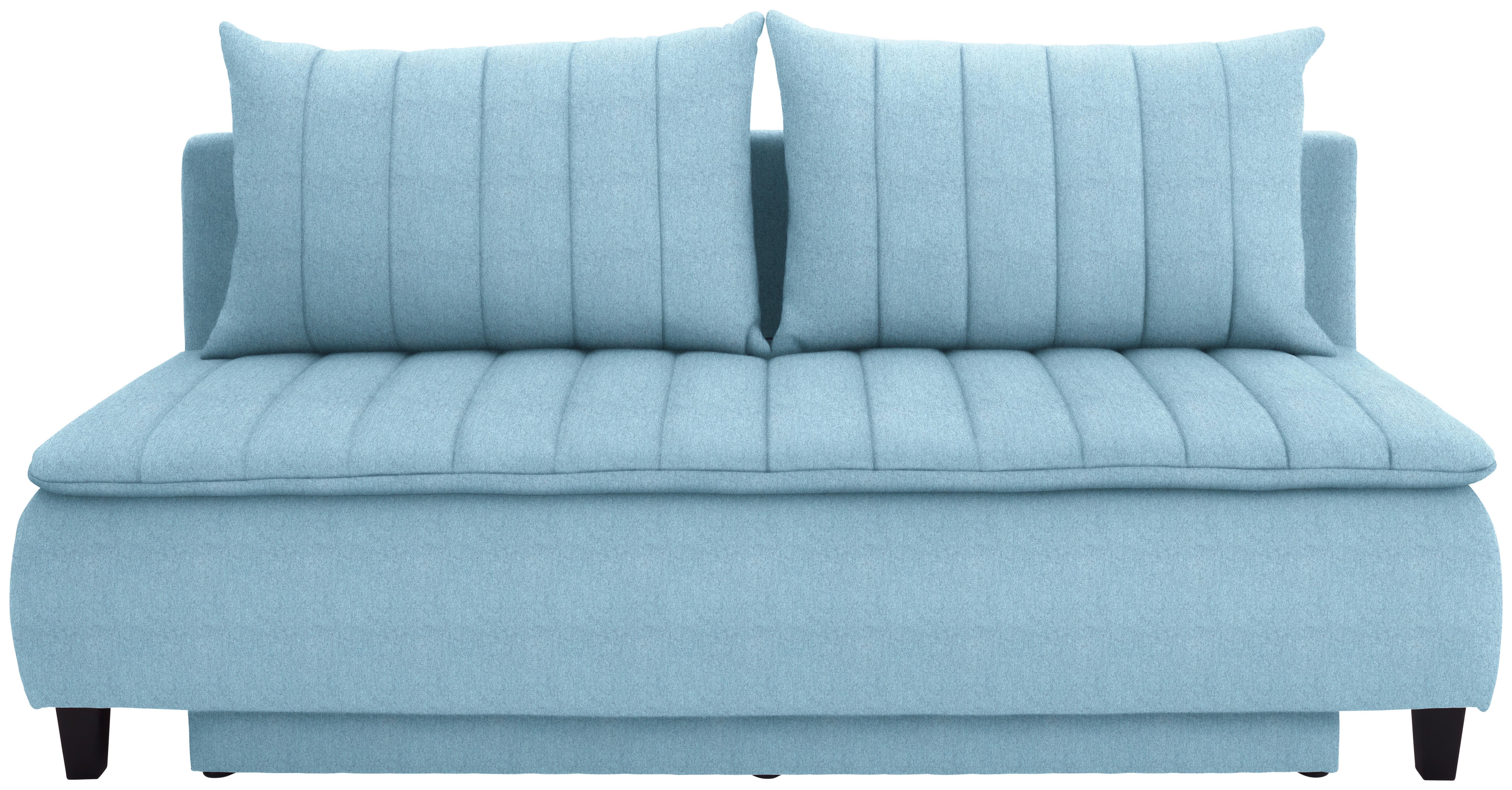Boxspring pohovka na spaní Marino, světle modrá - černá/světle modrá, Moderní, dřevo/textil (208/102/96cm) - Luca Bessoni