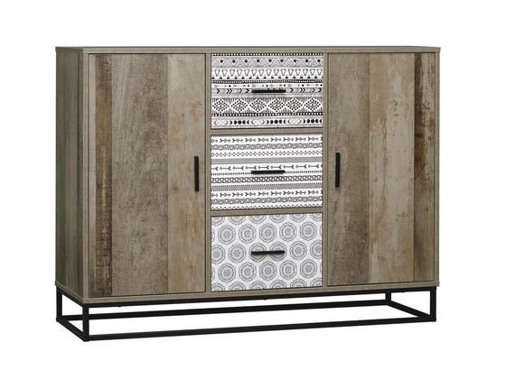 Sideboard B: ca. 120 cm Naturfarben - Schwarz/Weiß, Basics, Holzwerkstoff (120/90/38cm) Sideboard B: ca. 120 cm Naturfarben - Schwarz/Weiß, Basics, Holzwerkstoff (120/90/38cm)