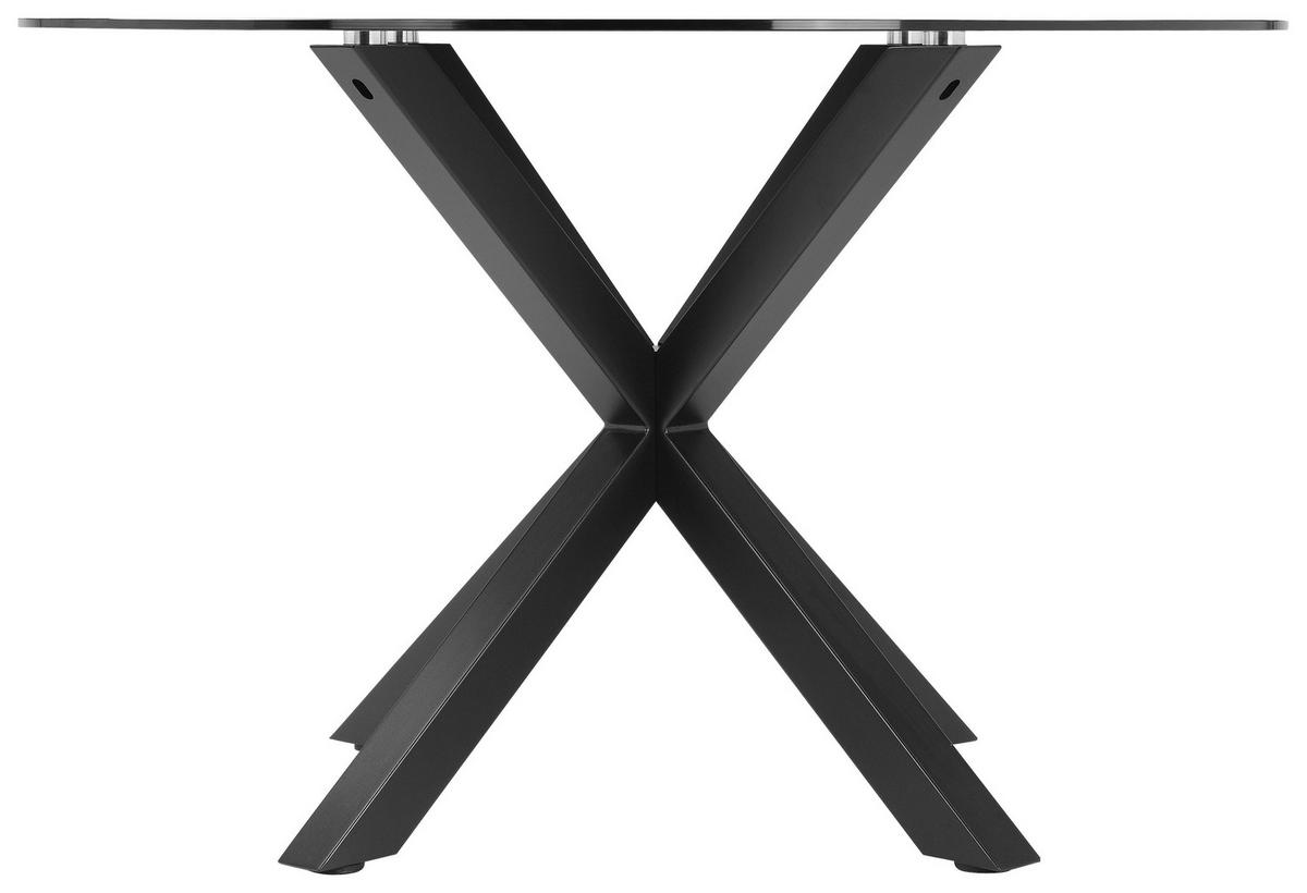Esstisch Nara Grau/Schwarz D: 119 cm - Schwarz/Grau, MODERN, Glas/Metall (119/119/75,5cm) - P & B