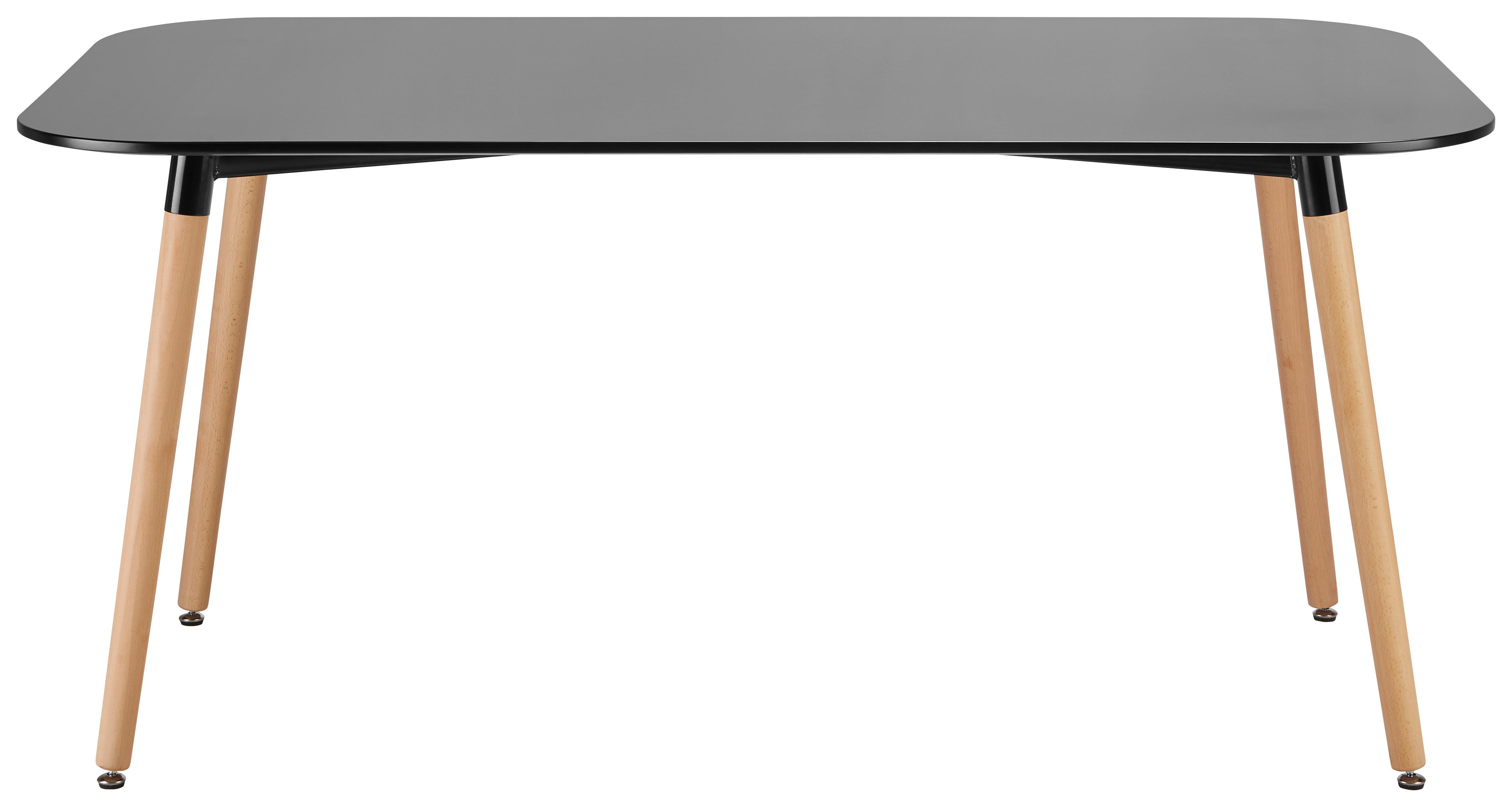 Jídelní stůl Anuk 160x90 - černá/barvy buku, Moderní, dřevo/kompozitní dřevo (160/90/75cm) - Bessagi Home