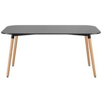 Jedálenský stôl Anuk 160x90 - farba buka/čierna, Modern, drevo/kompozitné drevo (160/90/75cm) - Bessagi Home