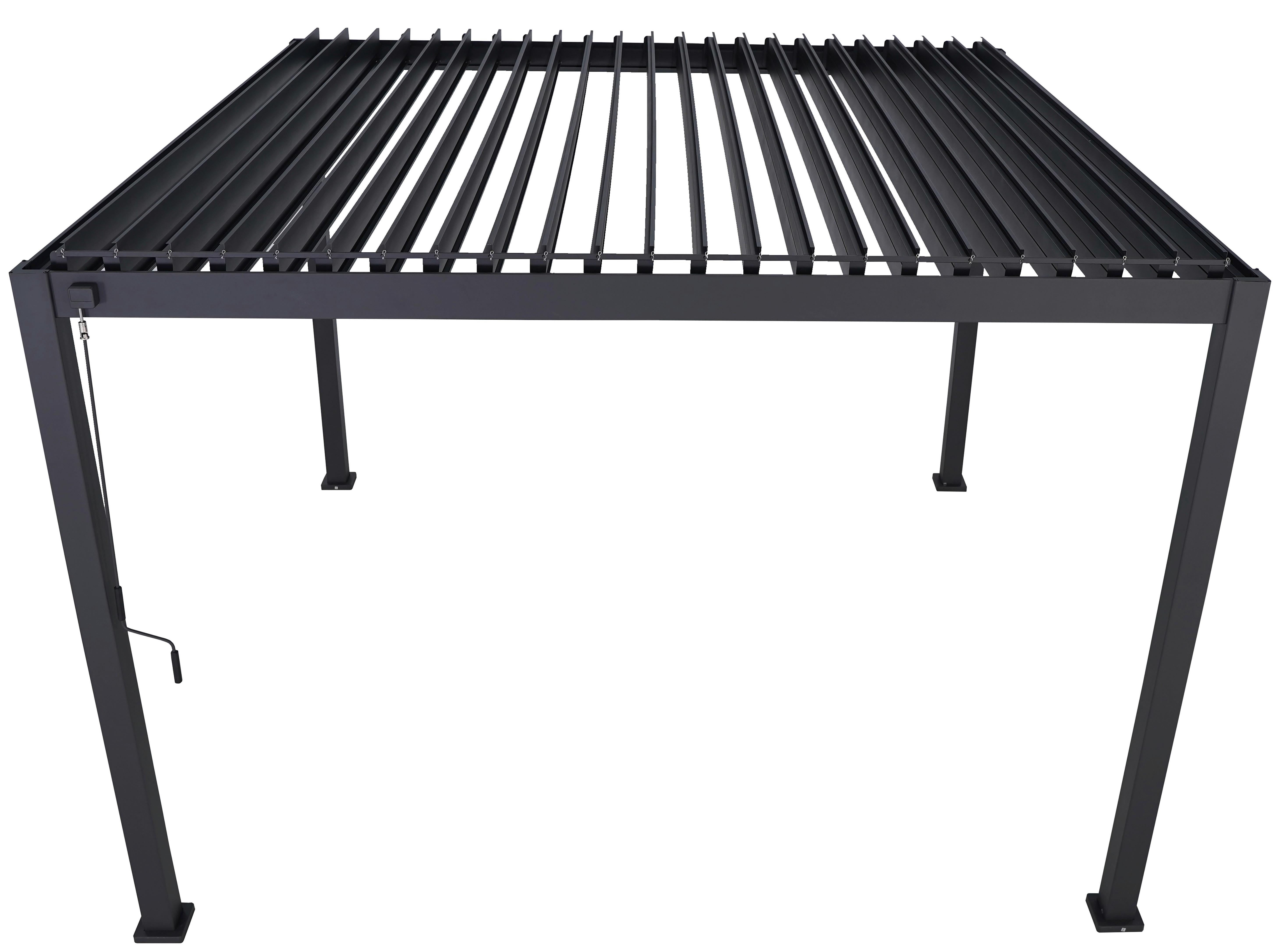 Pergola Deluxe 360x360cm Anthrazit - Anthrazit, MODERN, Metall (360/250/360cm) - Gardenson