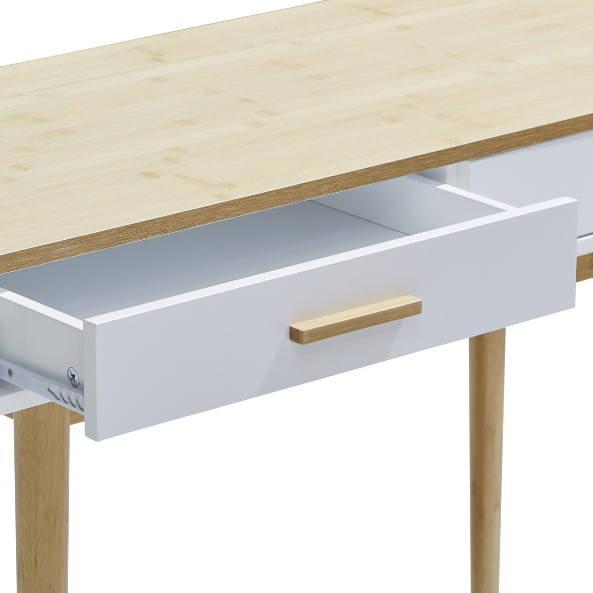 Schreibtisch teilmassiv B: 100cm H: 73,5cm Aarhus Weiß - Naturfarben/Weiß, LIFESTYLE, Holz/Holzwerkstoff (100/73,5/45cm) - MID.YOU