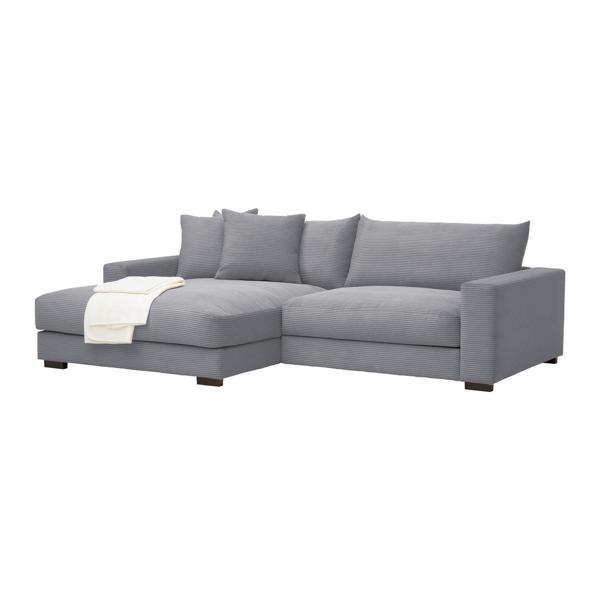 Rohová sedačka PEDRO, ľavá, sivý menčester - sivá, Modern, textil (180/265cm) - Mömax