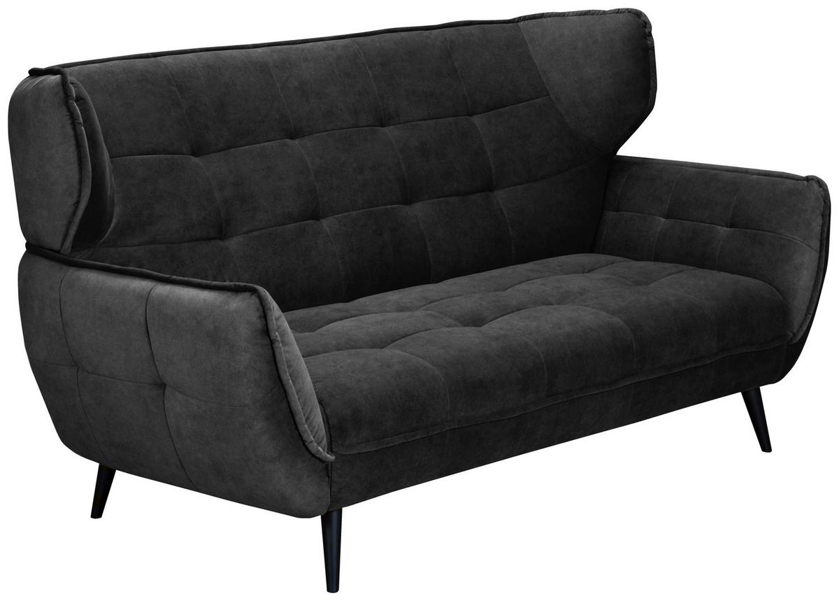 Dvojmiestna pohovka Ariana, antracitová - čierna/antracitová, Modern, kov/textil (191/105/98cm)