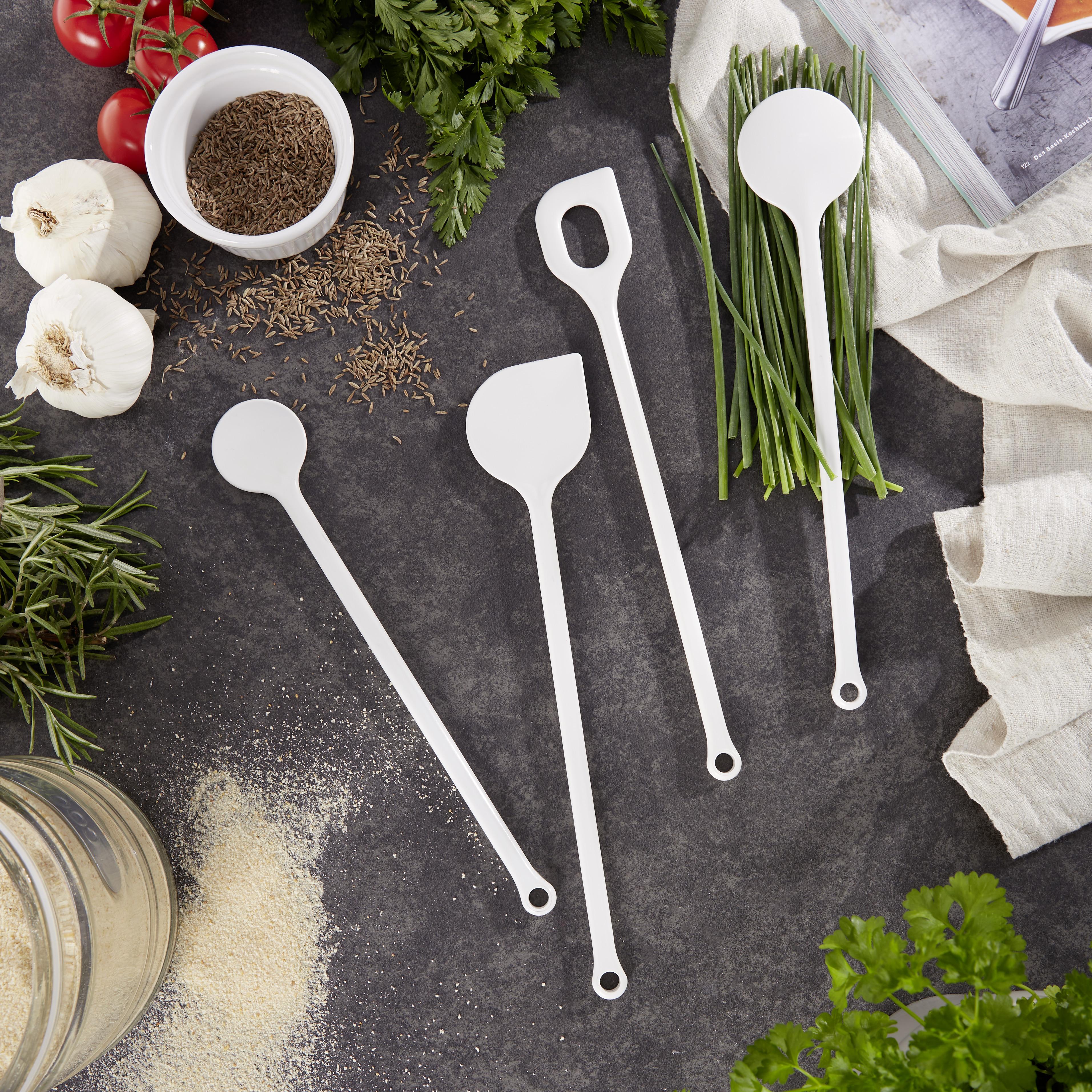 Kochlöffelset Cora, 4tlg Weiß - Weiß, Basics, Kunststoff (31/41/45cm)
