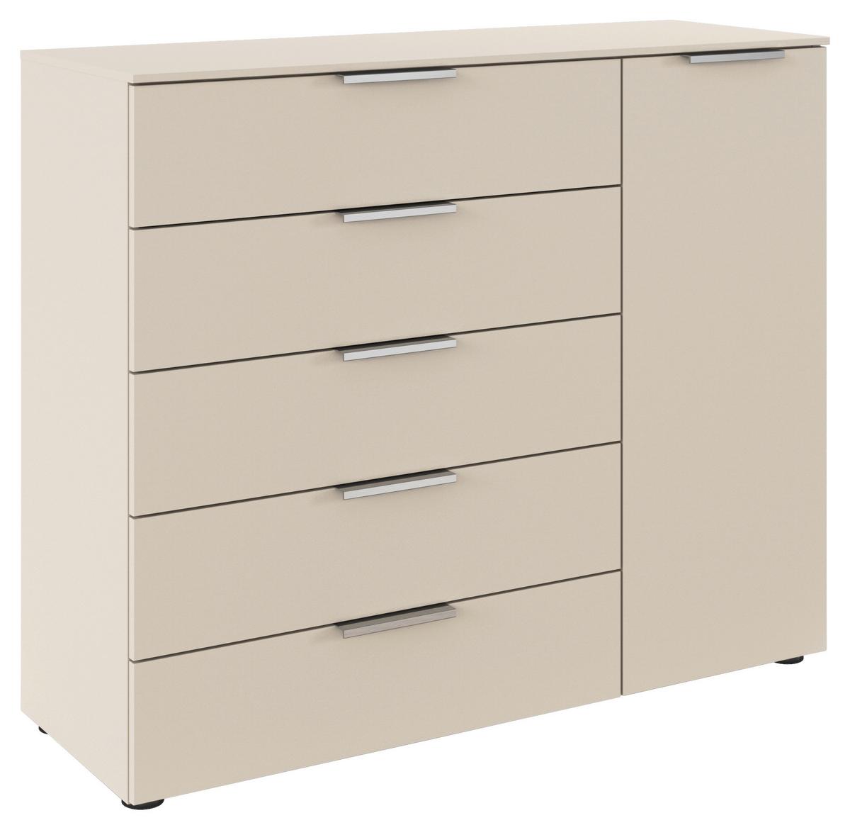 Kommode Flipp Champagner B: 120 cm - Champagner/Schwarz, MODERN, Holzwerkstoff (120/100/42cm) - Rauch Möbel