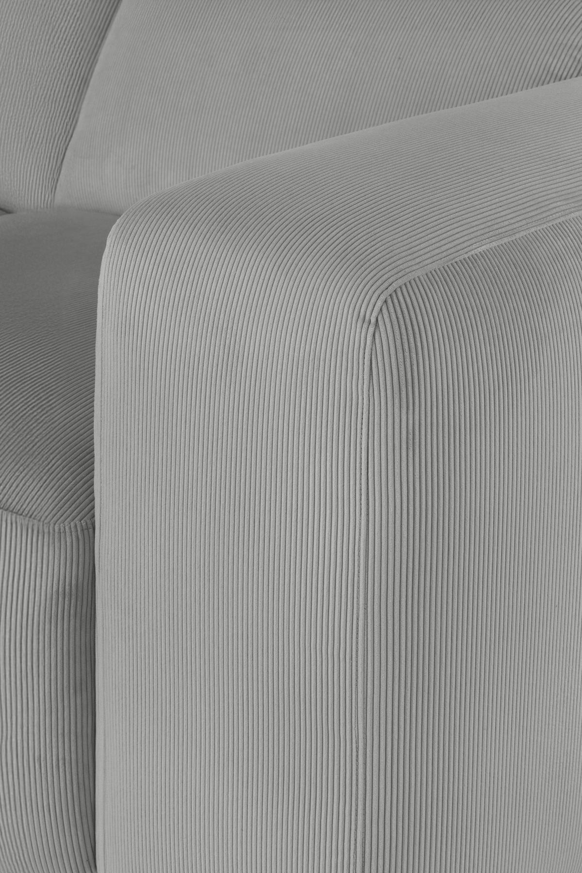 Ecksofa Hannah Hellgrau 200x304 cm - Hellgrau/Schwarz, Design, Textil (200/304cm) - MID.YOU