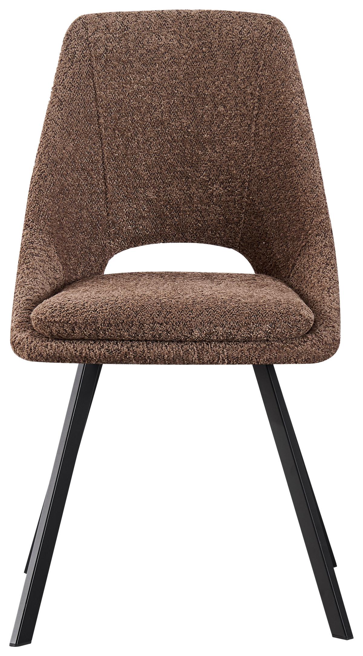 Esszimmerstuhl Cindy Braun Echtholz Beine - Schwarz/Braun, MODERN, Holz/Textil (46/85,5/58cm) - MID.YOU