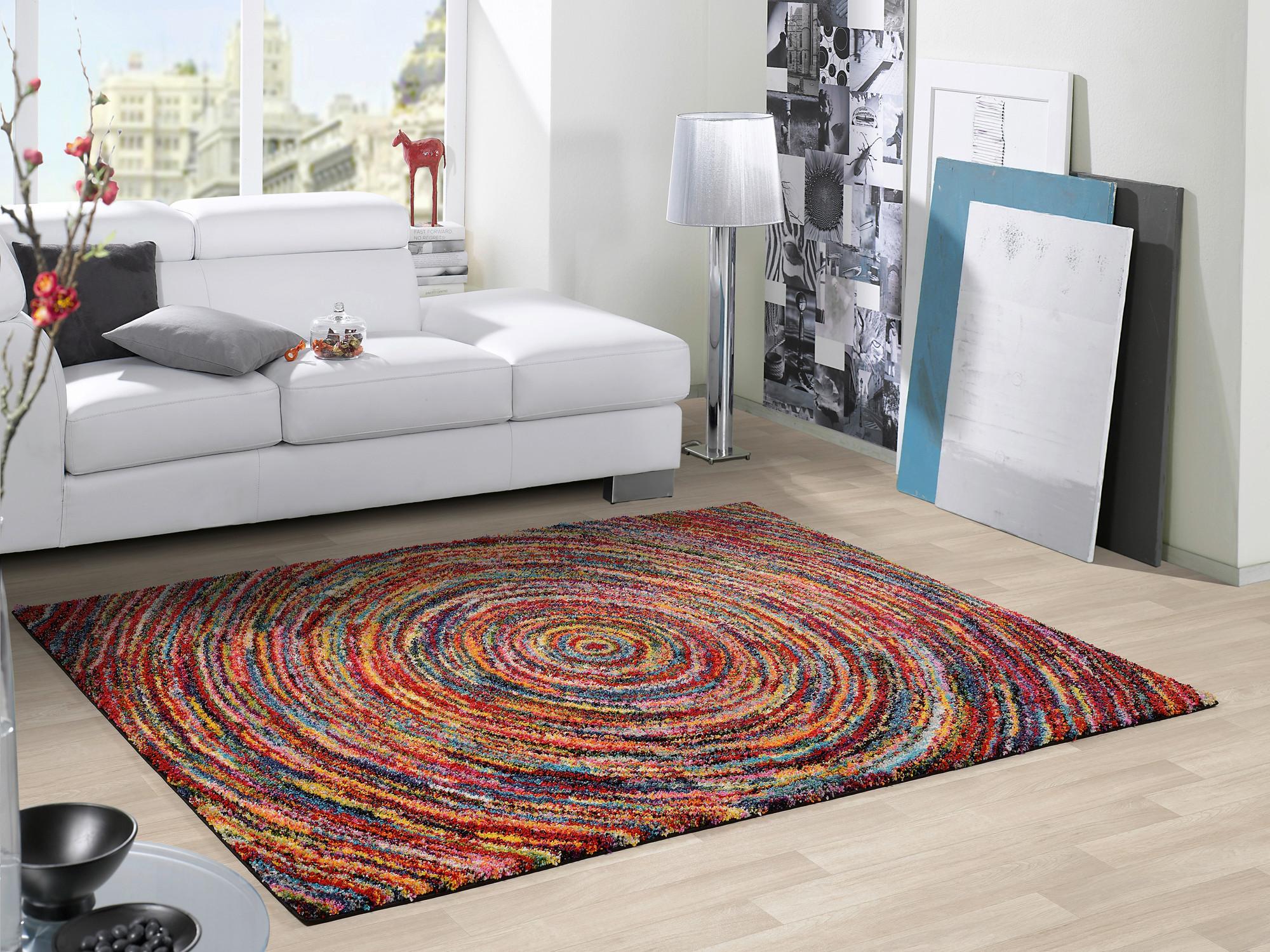 Webteppich Sixteen Round Multicolor 160x230 cm - Multicolor, Trend, Textil (160/230cm) - Novel