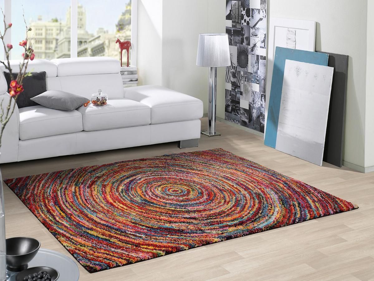 Webteppich Sixteen Round Multicolor 160x230 cm - Multicolor, Trend, Textil (160/230cm) - Novel