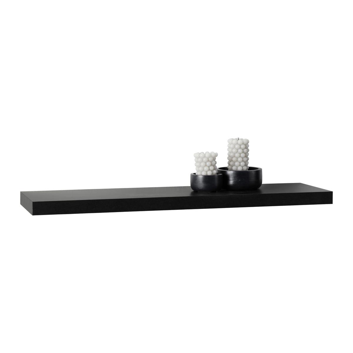 NÁSTĚNNÁ POLICE MISTER OFFICE -SB- - černá, Moderní, kompozitní dřevo (90/4/24cm) - Mömax