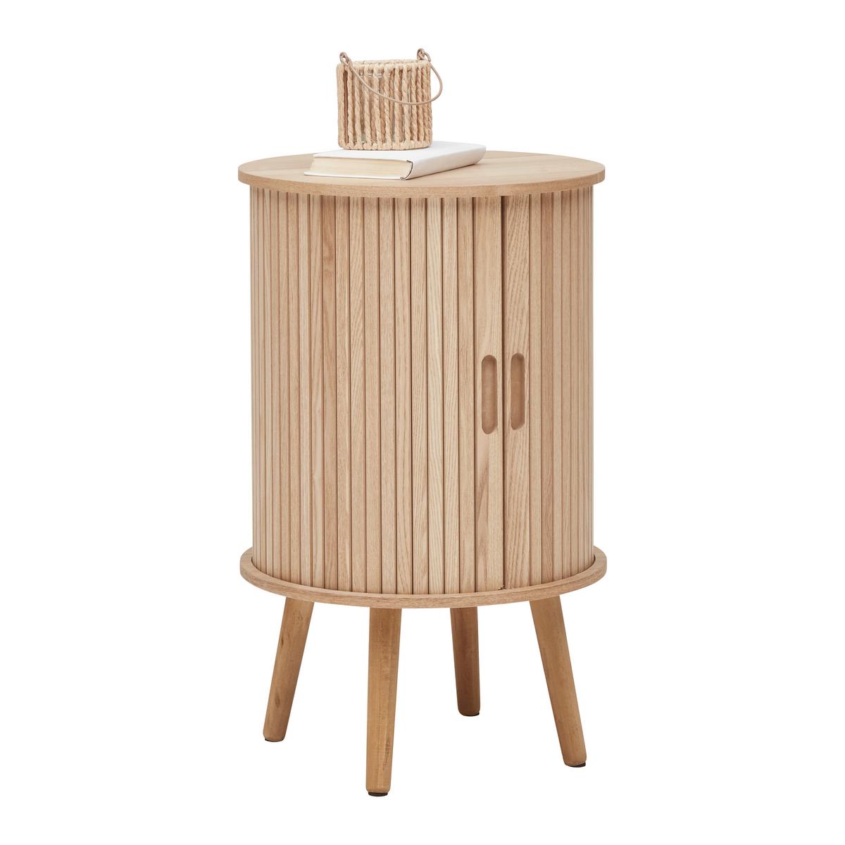 Nočný stolík SKANDY - prírodná farba, Modern, drevo/kompozitné drevo (40/65cm) - Premium Living