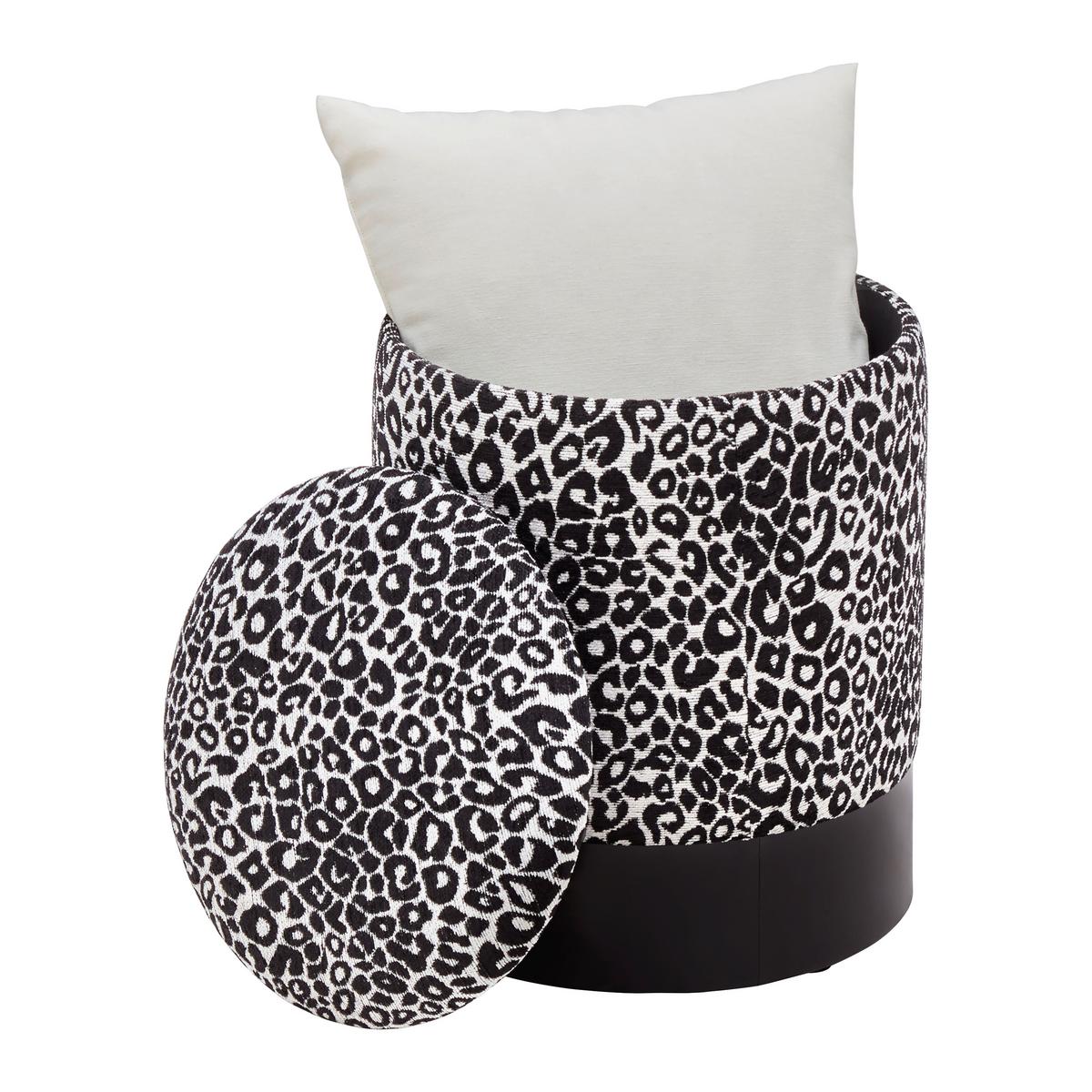 Designový taburet BACA, černo-bílá žin., max. 140 kg - bílá/černá, Lifestyle, kov/dřevo (35/35/42,5cm) - Mömax