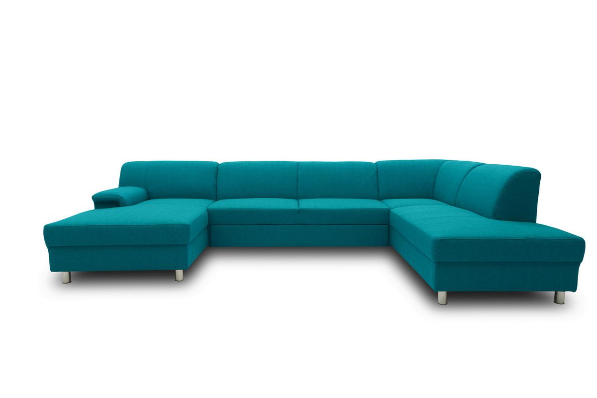 Wohnlandschaft Jamie Petrol - Chromfarben/Petrol, KONVENTIONELL, Textil (150/308/194cm) - MID.YOU