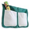 Betttasche Aus Baumwolle M. 2 Fächern, Weiß/grün - Dunkelgrün/Weiß, KONVENTIONELL, Textil (56/32/2cm) - MID.YOU