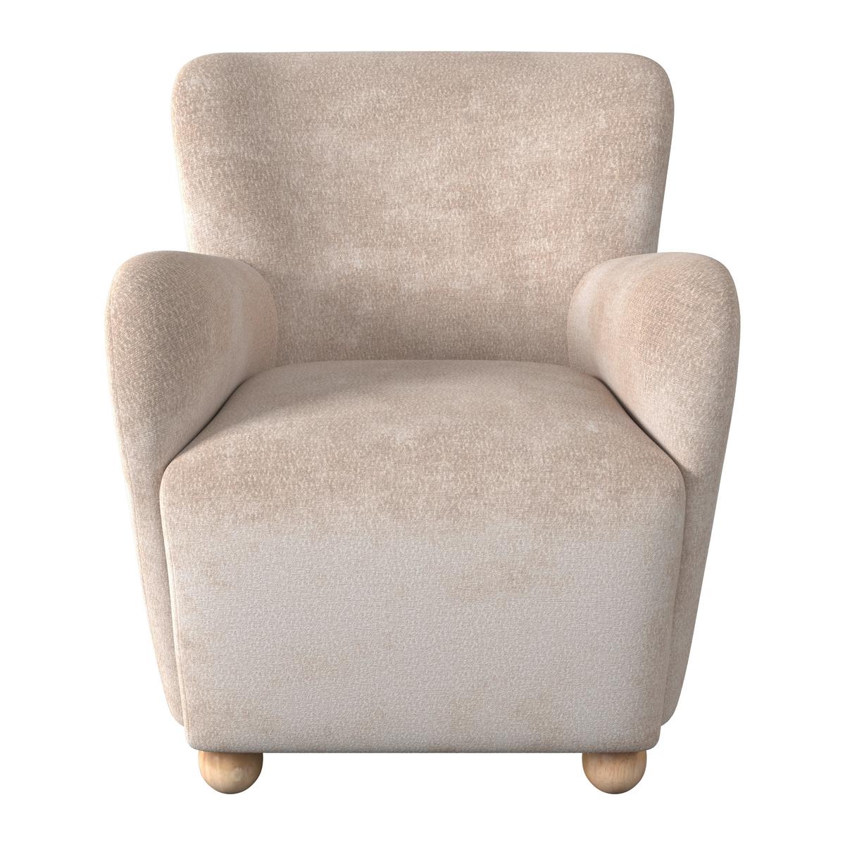 Kreslo LEA, béžová ženilka, max. 140 kg - prírodná farba/béžová, Modern, kov/drevo (76/85/84cm)