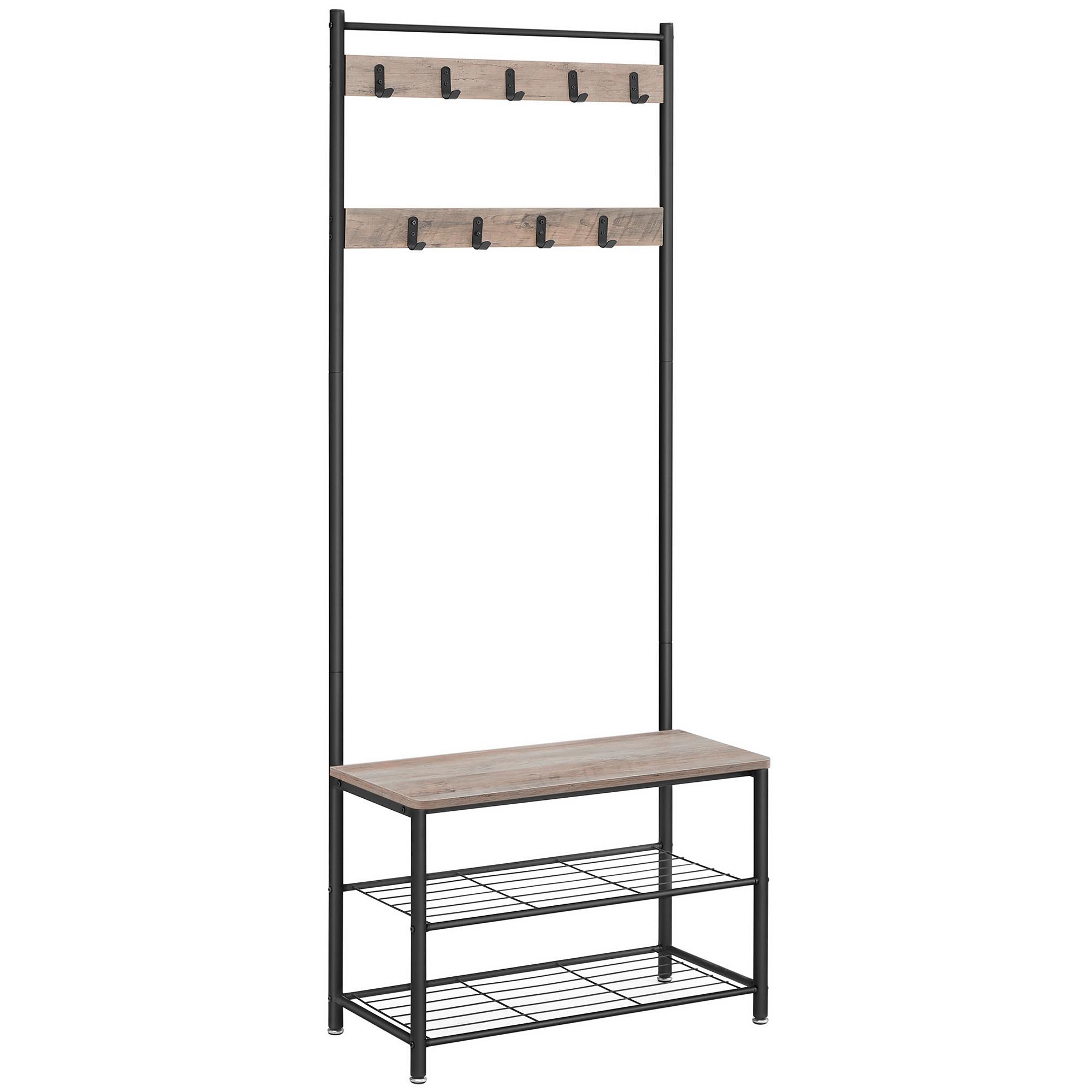 ŠATNA GRAU - šedá/černá, Trend, kov/kompozitní dřevo (70/175/32cm) - Boxxx