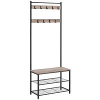 ŠATNA GRAU - šedá/černá, Trend, kov/kompozitní dřevo (70/175/32cm) - Boxxx