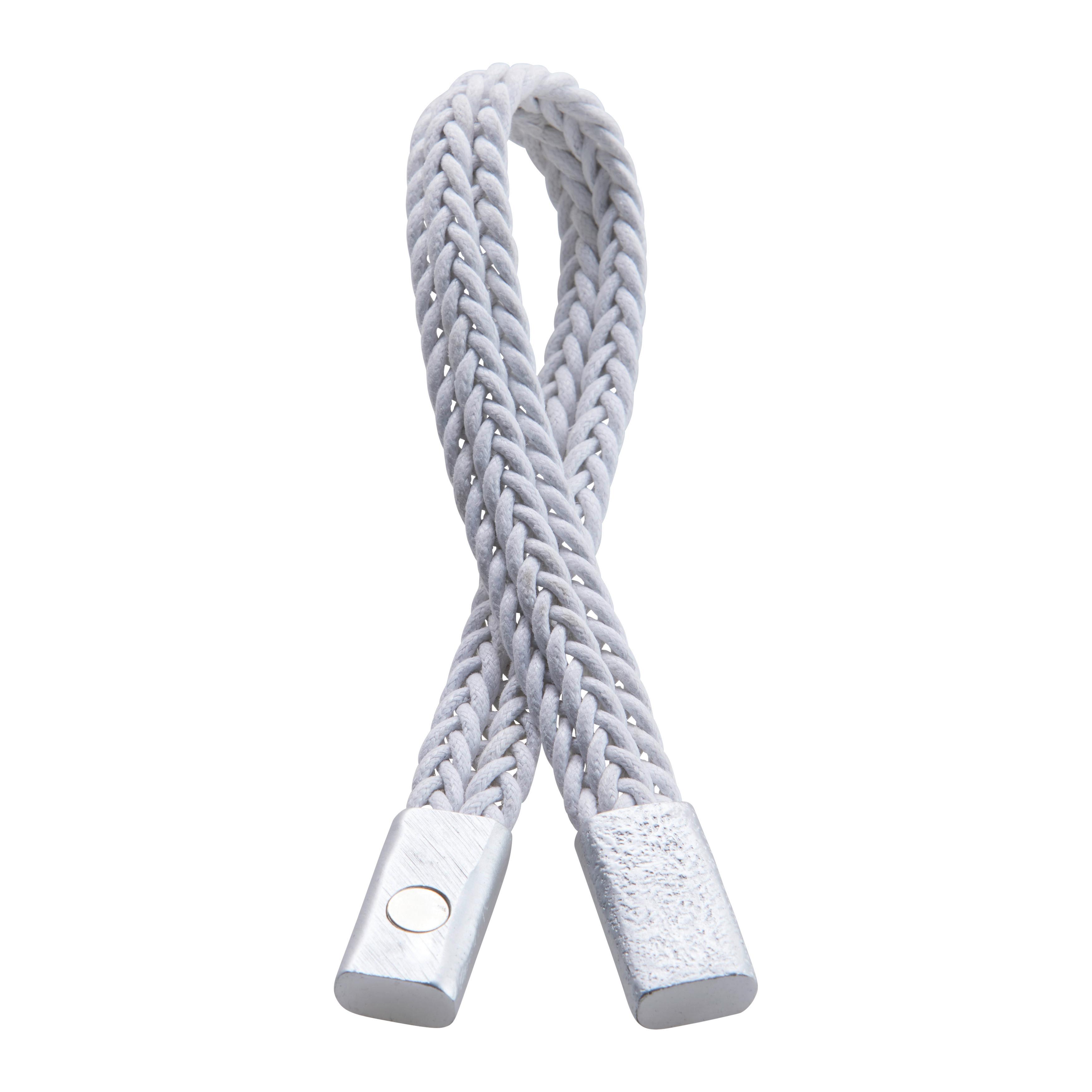 Spona na záves Braid, 38cm, biela - biela, textil (38cm) - Modern Living